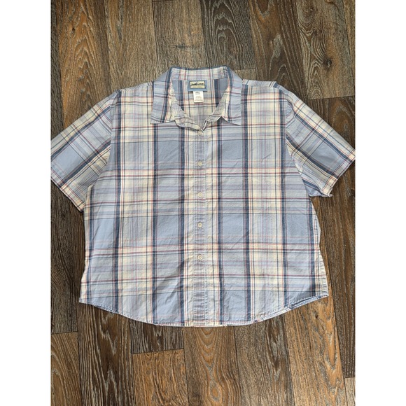 Pendleton Other - Pendleton Originals Mens XL Blue White Plaid Cotton Short Sleeve Button Down